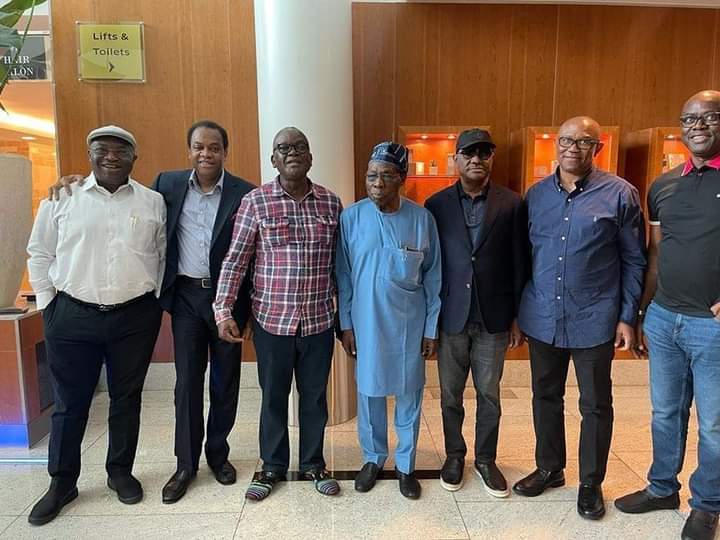 Just In(2023): Obasanjo, Makinde, Wike, Peter Obi Two Other Govs Meet In London(Photos)