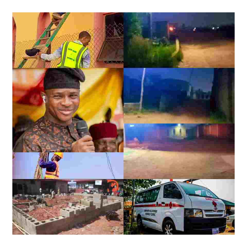 PHOTOS:Ib’ North Chair’ Agba Egbe, Installs Hundreds Of Solar Streetlights, Hands Over Ambulance To Council Health Practitioners