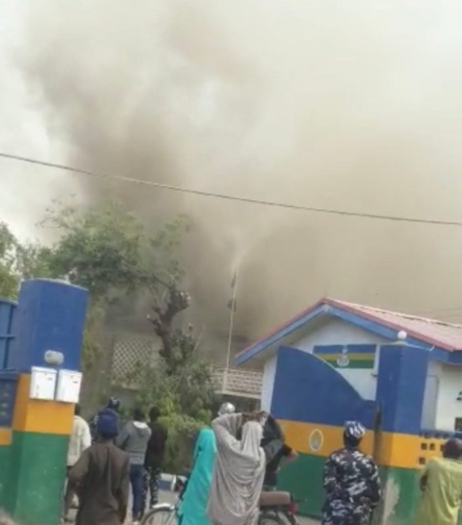 Police Headquarters On Fire