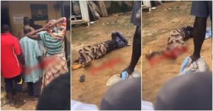 Woman wallows in sorrow, rolls on ground as husband’s manhood reportedly goes missing -VIDEO