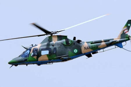 Flash:Panic As Nigerian Air Force Helicopter Crashes in Kaduna(Video+Photo)