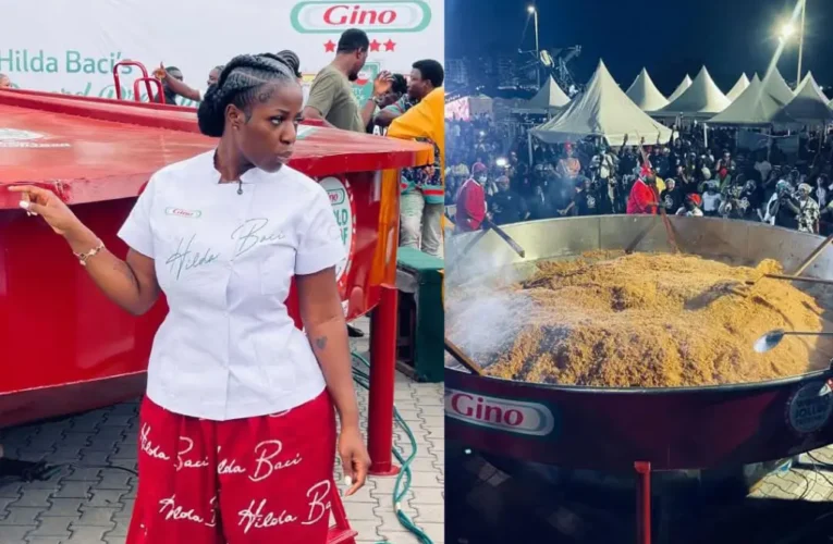 Just In:Hilda Baci Officially Bags Guinness World Record for Largest Serving of Nigerian-Style Jollof Rice(Video)