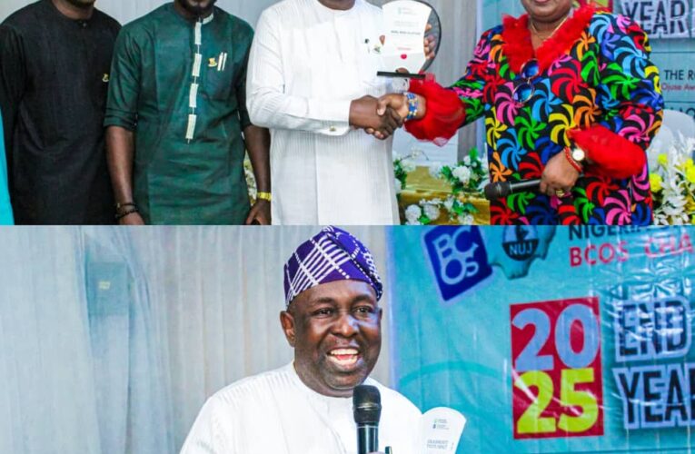Ibadan North Council Chairman, Olufade Bags Grassroots Youth Impact Award From NUJ BCOS Chapel