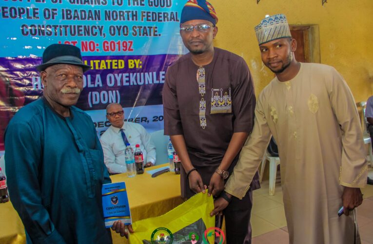 Food Security: Ibadan North Rep, Hon. Oyekunle, Distributes Over 320 Bags of Rice to Constituents