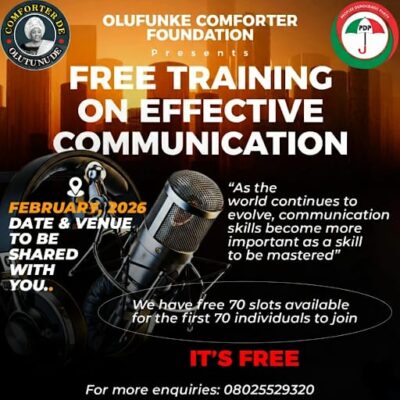 Reminder:Olufunke Comforter Foundation Free Communication Training Holds 11 a.m. Today, Register Now