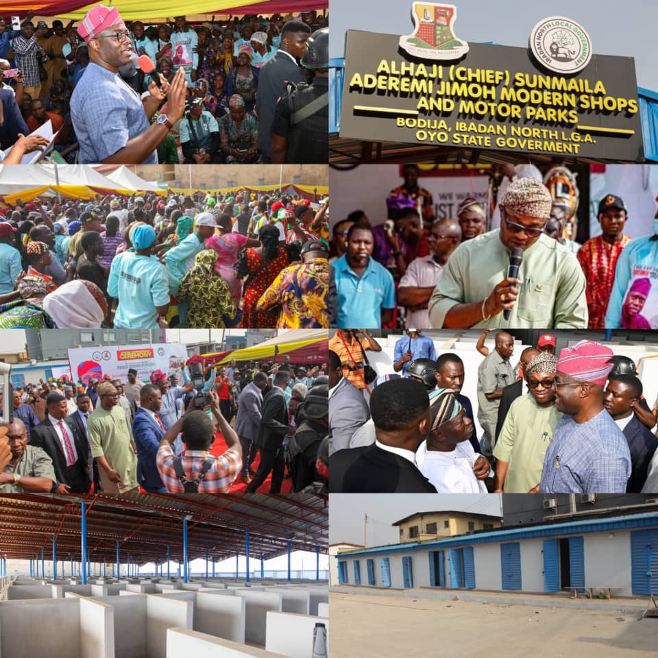 Olufade Delivers Landmark Bodija Market Project As Seyi Makinde Commissions 540 Shops, Motor Park