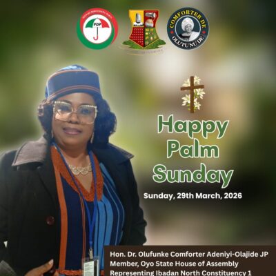 Palm Sunday: Hon. Comforter Celebrates Christians, Emphasises Its Significance