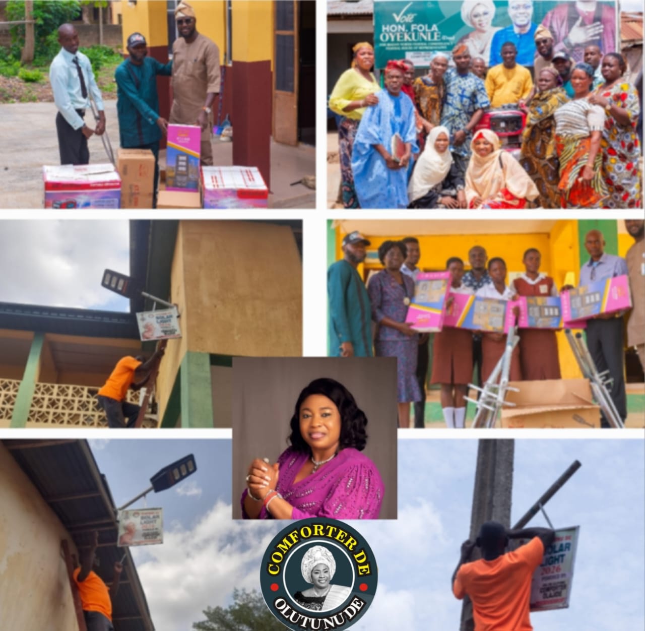 Hon. Comforter Donates Generator, Installs Lights at Amotekun, Mount Olivet, Pays NECO and JAMB Fees