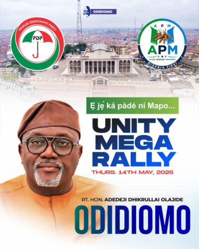 Odidiomo Intensifies Mobilisation for PDP–APM Unity Mega Rally in Ibadan