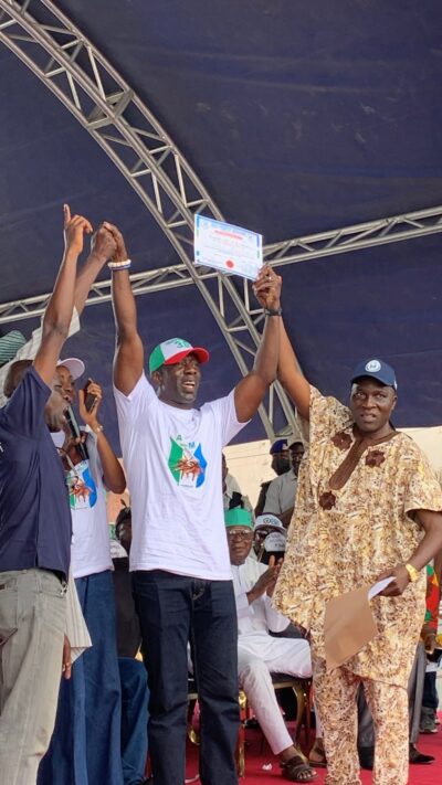 APM Presents Certificate of Return to Consensus Governorship Candidate Bimbo Adekanbi