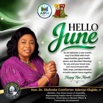 APM Candidate Hon. Comforter Welcomes Residents to New Month, Prays for Abductees’ Safe Release (15 words)