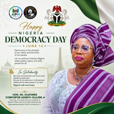Democracy Day: Comforter Seeks Better Nigeria Amid Security and Economic Challenges, Prays for Oriire Abductees