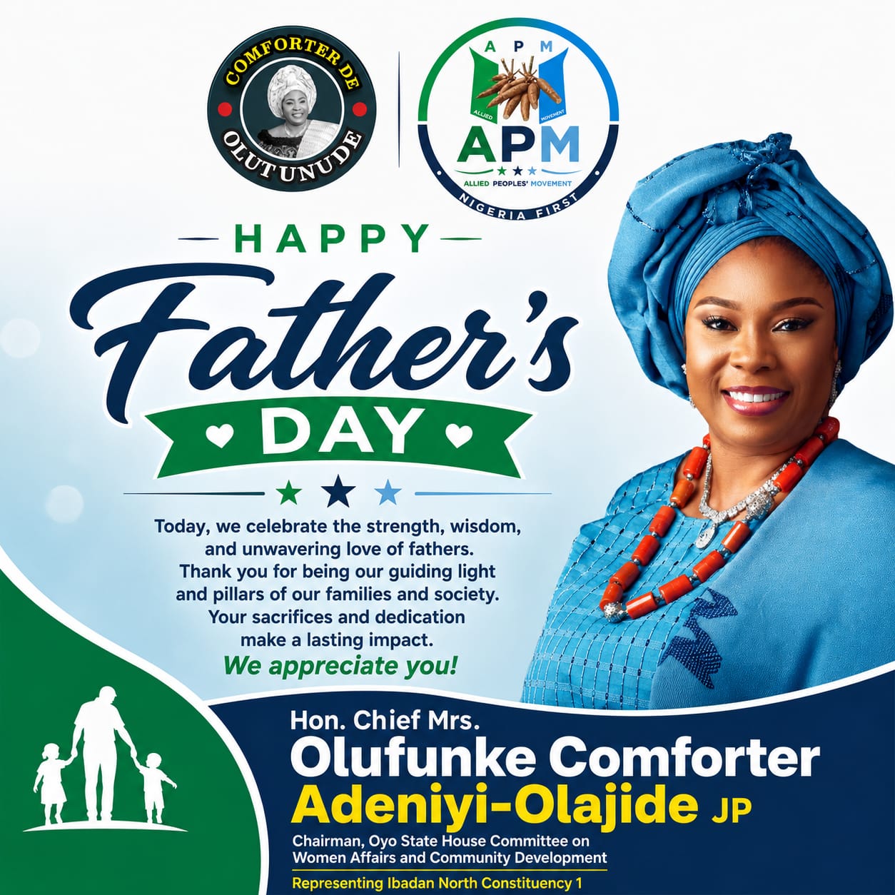 Father's Day: Hon. Comforter Commends Fathers’ Sacrifices for Family and Society
