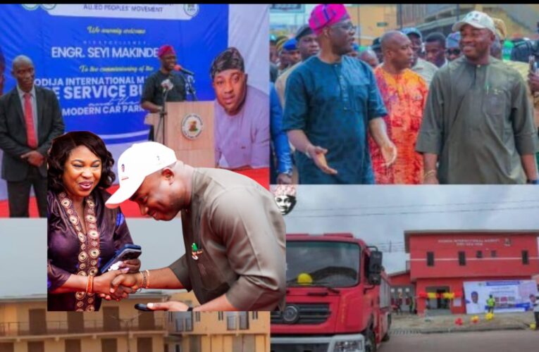 Hon. Comforter Hails Makinde, Commends Olufade as He Commissions Three Landmark Projects at Bodija Market