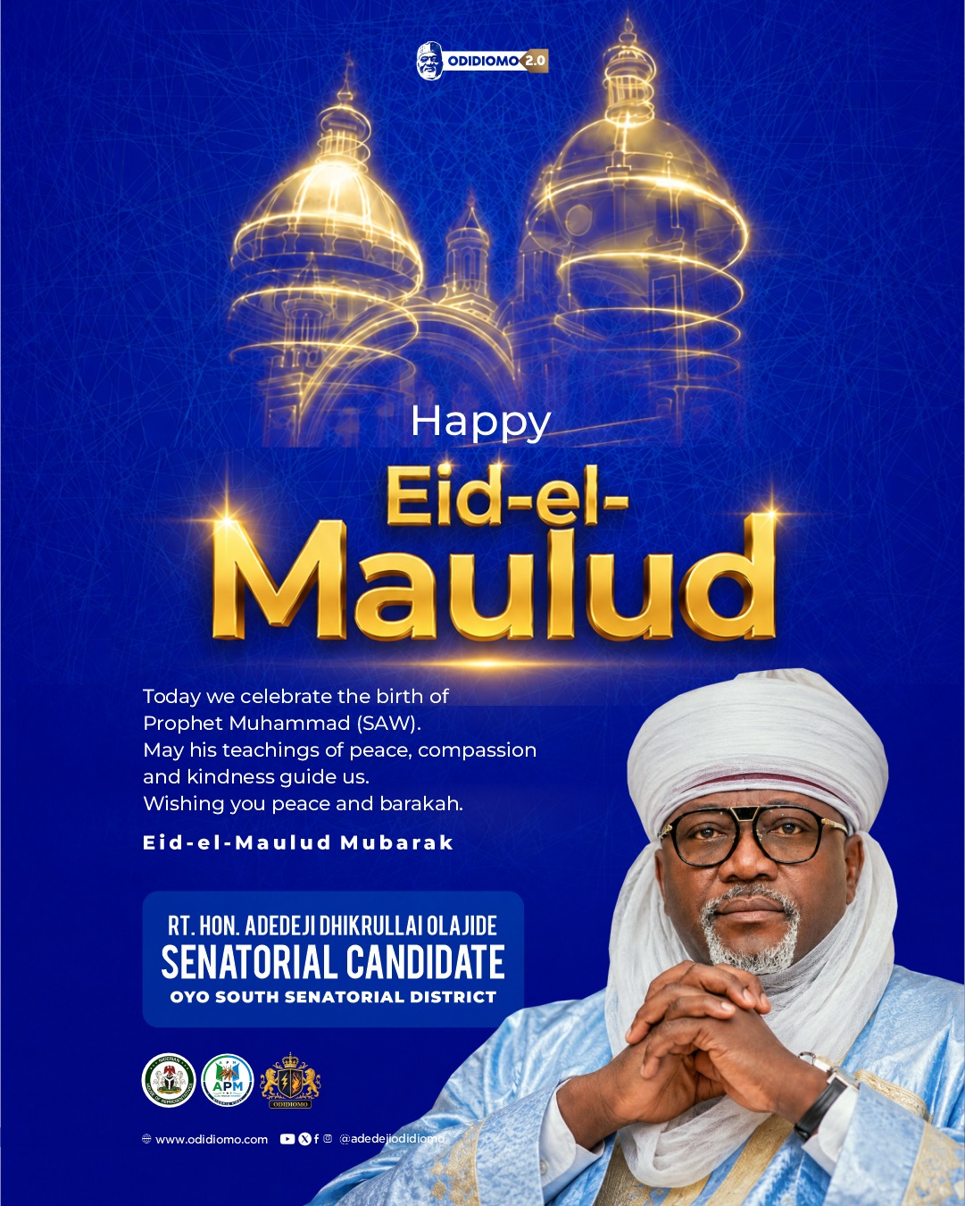 Odidiomo Donates ₦10 Million to Arisekola Central Mosque for Eid-el-Maulud