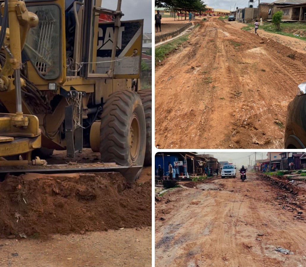 Akeem Olatunji continues grassroots infrastructure drive, grades inner community roads across Oluyole LG