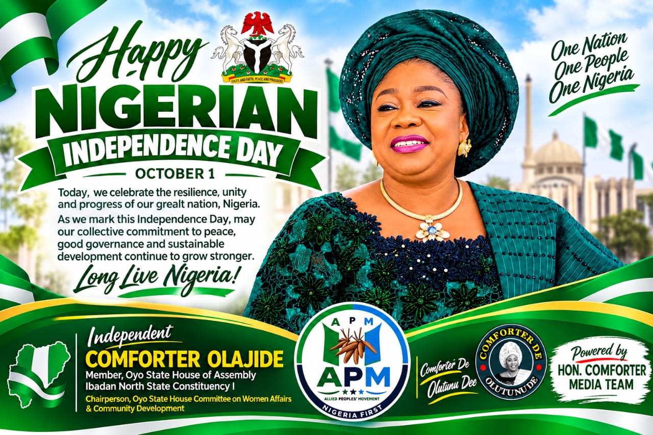 Nigeria @66: Hon. Comforter Extends Independence Day Greetings, Calls for Unity, Peaceful Coexistence and National Reset