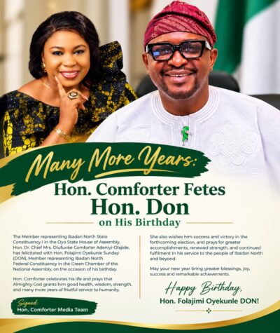 More Years of Grace and Accomplishments: Hon. Comforter Celebrates Hon. DON